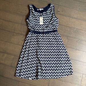 Blue embroidered dress